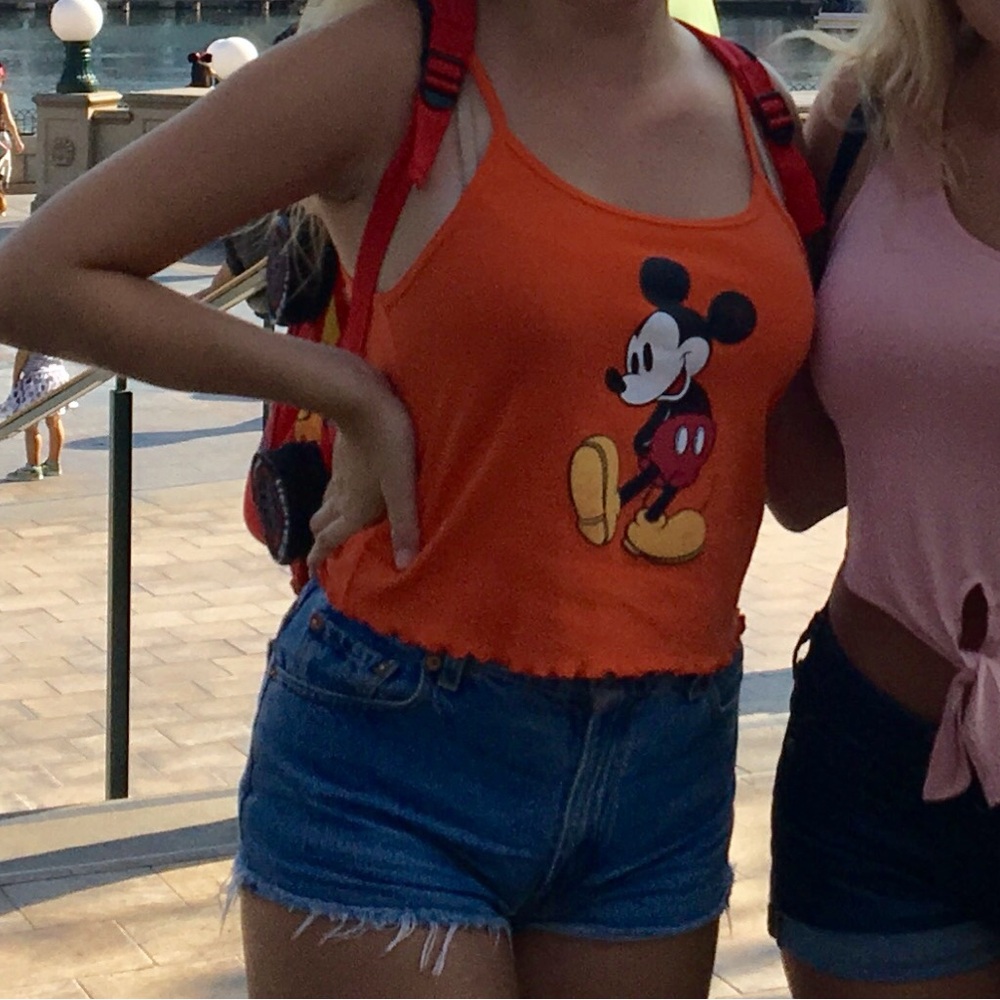Orange Mickey Mouse Tank Top